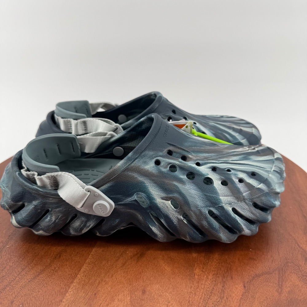 Crocs Echo Marbled Clog Water Shoes Storm Multi Mens 8 Womens 10 New 208454-0LE
